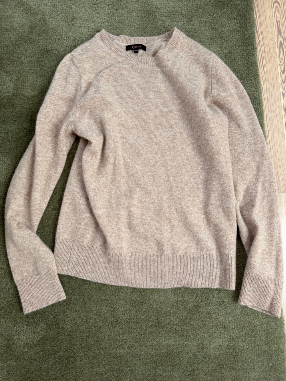 Quince Cashmere Women's Crewneck Sweater in Light Taupe